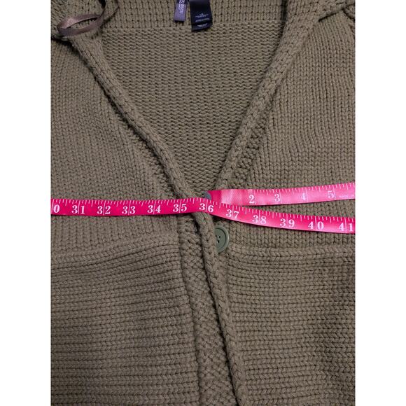 Bisou Bisou Green Cable Knited Cardigan Chunky Sweater - Picture 8 of 8